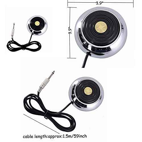 JinYan Tattoo Foot Pedal,Round Stainless Steel Tatto Foot Pedal Gem Style 360 Degree Switch With 5¡± ft Clip Cord for Tattoo Machine Power Supply Tattooing Kits Supplies