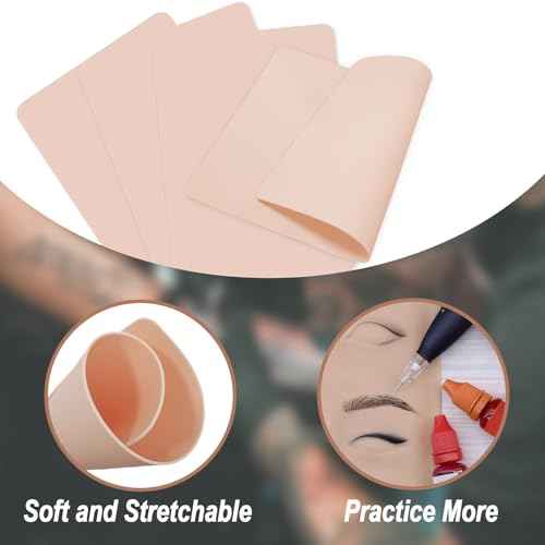 10 PCS Tattoo Practice Skins, 5.7 "x7.6" Double Sided Tattoo Fake Skin, Tattoo Artist Practice Skin for Tattooing Skills Improvement