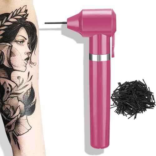 Tattoo Ink Mixer, Pigment Stirrer, Coloring Mix Machine with Ink Mixing Stick, Tattoo Pigment Mixers Machine with 100 Pcs Sticks, Electric Ink Mixer for Makeup Tattoo (Pink)