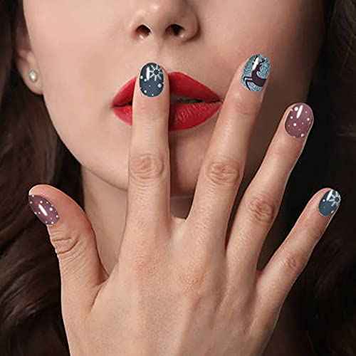 WOKOTO 12 Sheets Christmas Nail Polish Strips Wraps Self Adhesive Full Nail Wraps for Nails Santa Claus Elk Snow Man Christmas Tree Christmas Nail Decals Sticker Nails for Nail Art Gel Strips