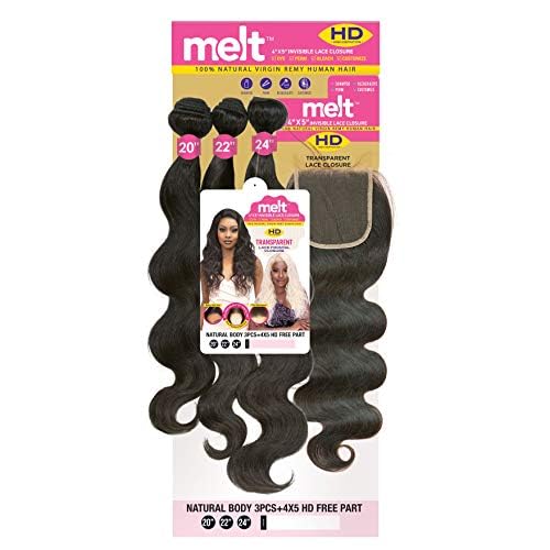 Janet 4x5 HD Lace Frontal Closure - Natural Virgin Remy Human Hair, 10"12"14", 3PCS