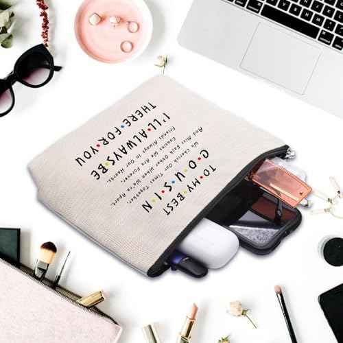 Gifts for Cousin Funny Makeup Bag Cousin Gifts For Women Friend Travel Makeup Pouch