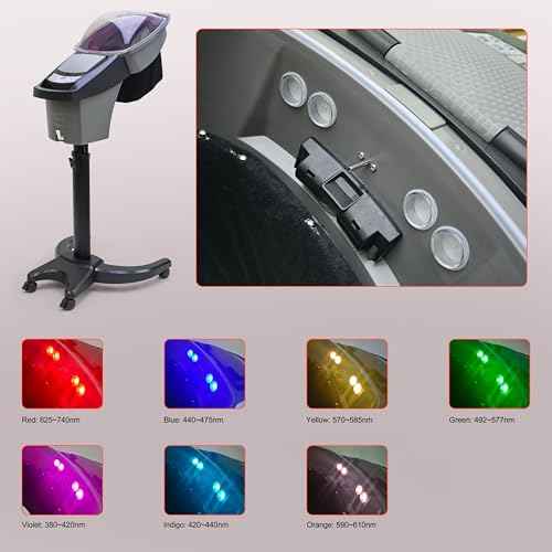 Elitzia 7 Color Hair Steamer Black Hooded Micro Mist Ozone for Natural Black Hair Adjustable Height Wheels 3 Mode 5 Level Time Temperature Control Dye Perm Hair Professional Home ET1408T