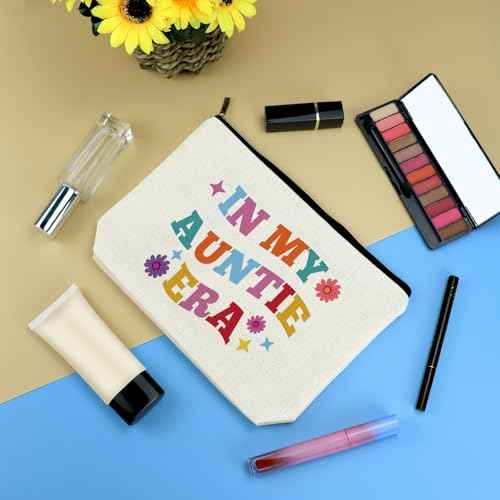 Aunt Birthday Gifts Makeup Bag Mother¡¯s Day Gifts for Aunts Auntie from Niece Cosmetic Bag New Auntie Gift for Sister Promoted To Aunt Gift Zipper Travel Toiletry Pouch