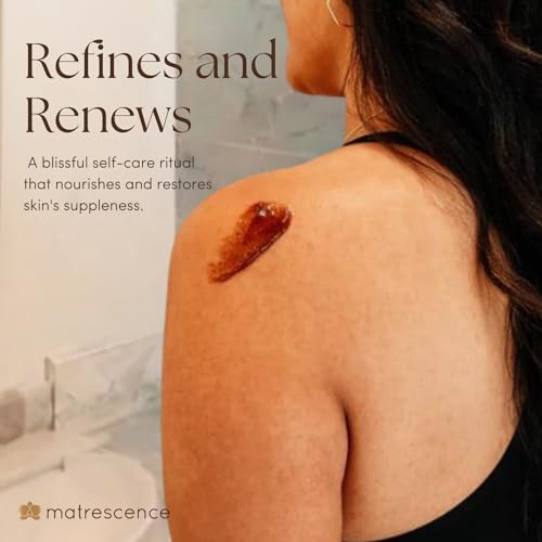 Matrescence Stretch Mark Relief Refining Exfoliating Belly Scrub (8oz/118ml) | Spa-Quality Maternity Skin Treatment | Pregnancy-Safe Skincare Made for Mom | Renewing Skin Essentials for Mom