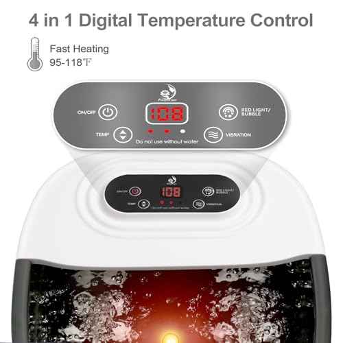 Foot Spa Bath Massager with Heat Bubbles and Vibration Massage and Jets, 16 OZ Tea Tree Oil Foot Soak Epsom Salt, Foot Soaker with Red Light, 22 Massage Rollers, Adjustable Temp -Black