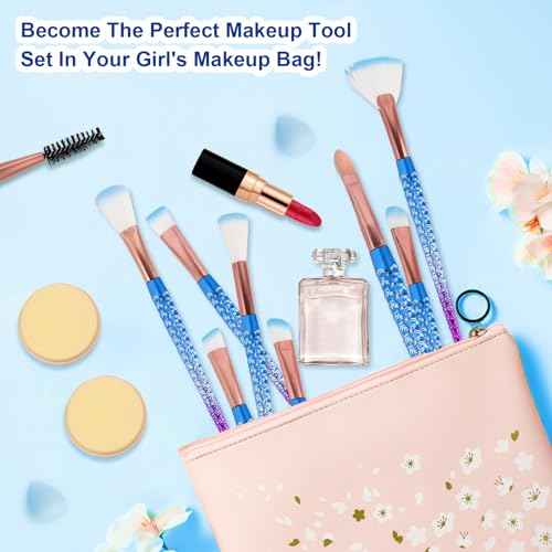 NICEMOVIC Stocking Stuffers for Girls, 20PCS Frozen Princess Makeup Brushes Sets, Teen Girl Gifts Trendy Stuff Christmas Gift Ideas Stocking Stuffers for Girls Kids Make Up Tool Set