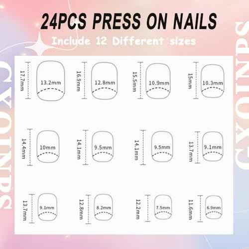 Burgundy Press on Nails Short Square Fake Nails Glossy False Nails with Silver Glitter Designs Full Cover Acrylic Nails Fall Glue on Nails Short Artificial Nails for Women 24Pcs