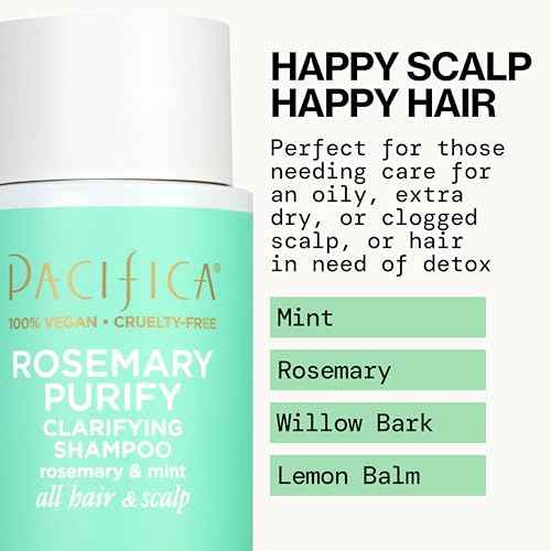 Pacifica Shampoo & Conditioner Set ? Rosemary Purify Invigorating Set with Cooling Mint for Clarifying and Detoxing, Sulfate-Free, Vegan & Cruelty-Free, 12 oz & 8 oz (Set of 2)