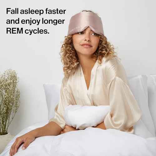 Dore & Rose Deep Sleep Mask Light Blocking, 23 Momme Mulberry Silk Eye Mask, Ultra Soft, Adjustable - Travel Sleeping Mask for Men & Women - Lotus
