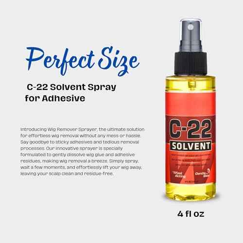 Walker Tape C22 Solvent Spray - Gentle Tape in Hair Extension Remover Solution for Womens Wigs - Tape In Hair Extensions, Wigs & Accessories - Fast Acting & Gentle on Skin Lace Glue Remover Spray 4 oz