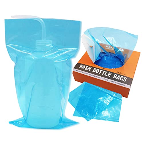 Wash Bottle Bags 250pcs Tattoo Wash Bottle Covers Blue Squeeze Bottles Sleeves Bag Cleaning Tattoo Bottles Bags for Tattoos Supplies Tattoos Kits