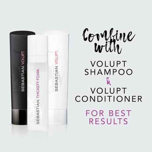 Sebastian Professional Thickefy Foam | Flexible Hold Styling | Thickens & Conditions Fine Hair | 6.8 fl oz.