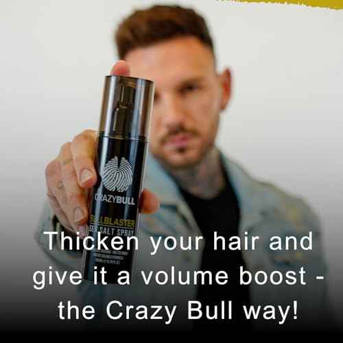 Crazy Bull Hair Bull Blaster Sea Salt Spray - Volumizing Hair Spray for Men - Lightweight and Firm Hold Spray - Vegan and Cruelty-Free - 6.76 oz