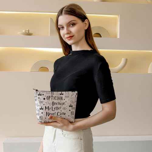 PLITI Optometrist Gift Optician Gift Ophthalmologist Gift Optician Because My Letter Never Came Makeup Bag For Eye Doctor (optician letter bag)