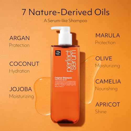Mise En Scene Perfect Serum Original Shampoo For Damaged Hair - KoreanShampoo with Moroccan Oil, Jojoba Seed, Damage Care MoroccanOil HairProducts | 22.99 Fl Oz