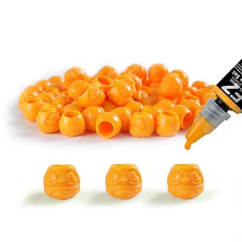 EZ Tattoo Ink Cups - 200pcs Daruma Disposable Ink Caps Tattoo Ink Pigment Holder, Tattoo Supplies and Equipment for Tattoo Needles and Tattoo Machine Kit (Orange)