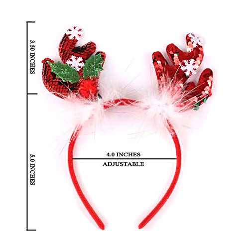 Christmas Dear Antler Headband for Women Snowflake Hair BandXmas Decorations Accessories for Girls