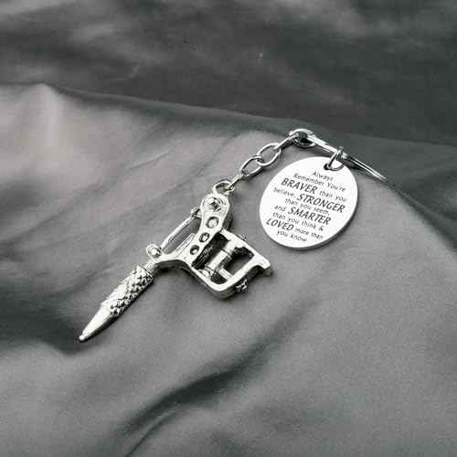 BNQL Tattoo Keychain Tattoo Gift for Tattoo Lover Gifts Tattooist Tattoo Artist Gifts Tattooer Gifts Tattoo Machine Keychain