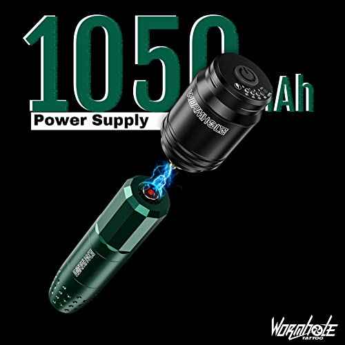 Wormhole Tattoo Power Supply for Tattoo Machine Wireless Tattoo Pen Battery 1050mAh Power Supply RCA Connector Rechargeable WA03-A