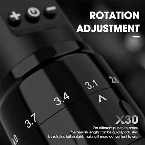 Filter Tattoo Gun - 7 Strokes 2.0-4.0mm Tattoo Machine Pen with Extra OLED Digital Display 1600mAh Battery Power Rotary Tattoo Gun for Beginners and Artists (X30 Black)