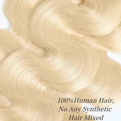 613 Bundles Blonde Bundles Human Hair 18 Inch 613 Body Wave Human Hair bundles 16A 100% Unprocessed Brazilian Virgin Hair Single Bundle No Tangle No Shedding