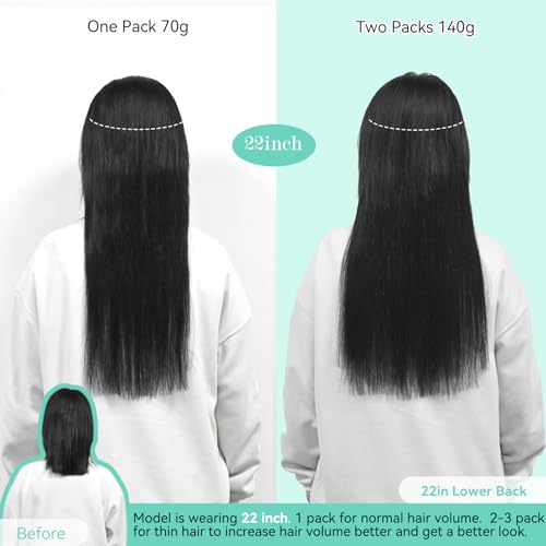 Ukira Balayage Clip in Hair Extensions Real Human Hair, 22 Inch 75g 4/27/4 Chocolate Brown to Caramel Blonde Ombre Human Hair Extensions, Natural Straight Remy Human Hair Clip ins for Women