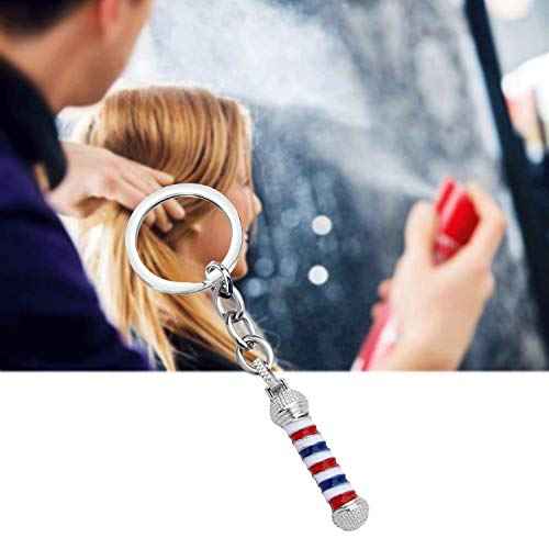 WSNANG Barber Shop Sign Keychain/Necklace Barber Turn Light Pendant Jewelry Hair Stylist Gift