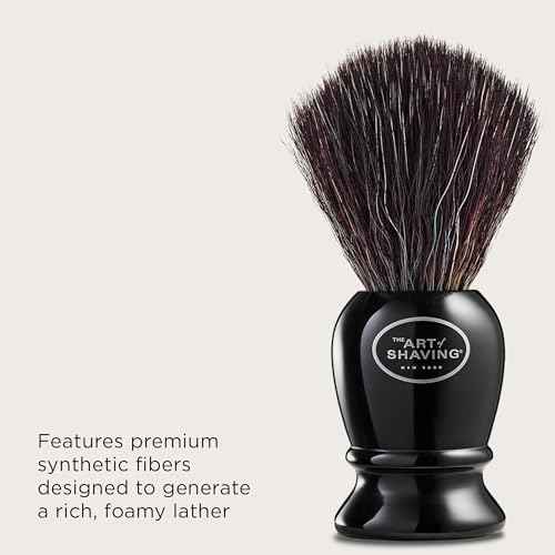The Art of Shaving Original Shaving Brush - Pure Black ? Features Premium Synthetic Fibers For a Rich, Foamy, Lather