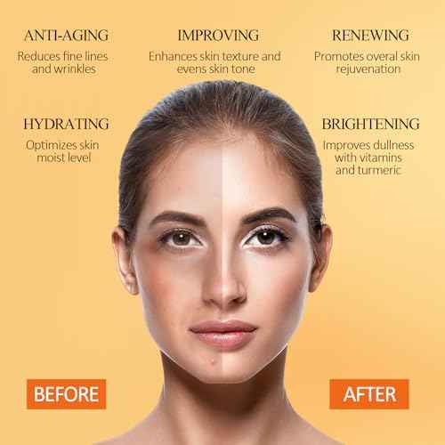 Vitamin C Face Mask with Kaolin Clay and Turmeric for Dark Spots, Dull Skin, Skincare Facial Mask for Controlling Oil and Refining Pores 5.29 Oz