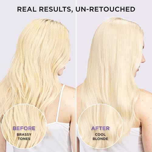 L¡¯Oreal Paris EverPure Sulfate Free Brass Toning Purple Shampoo and Conditioner Set for Blonde, Bleached, Silver, or Brown Highlighted Hair, 1 Kit