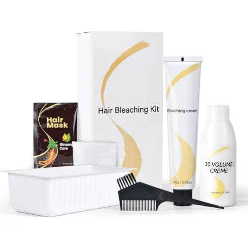Hair Bleach Kit, Hair Lightener for Dark Hair, Color-Freedom Cream with Hair Mask, Protect & Repair While Lightening, Lifts up to 8 Shades, Complete kit with Tint Bowl, Brush, Gloves & Cap