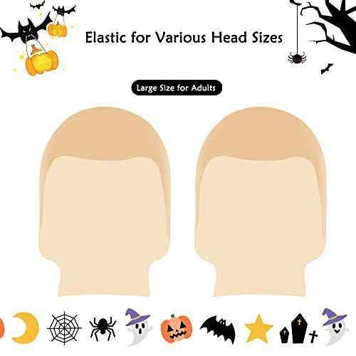 PACETAP 2Pcs Halloween Makeup Bald Caps, Makeup Latex Bald Caps Bald Head Wig Cap Cosplay Accessory for Kids Adults Teens (2 Large)