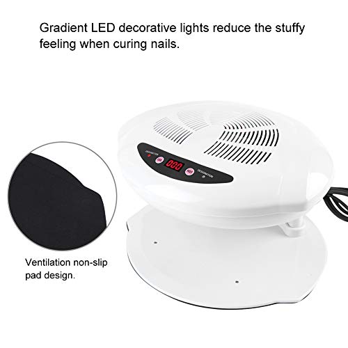 Nail Dryer Hot & Cold Air Nail Dryer Warm-Cool Nail Polis Drying Fan Manicure Tool White UV Gel Nail Lamp for Fingernail & Toenail Gels Based Polishes US Plug 110v