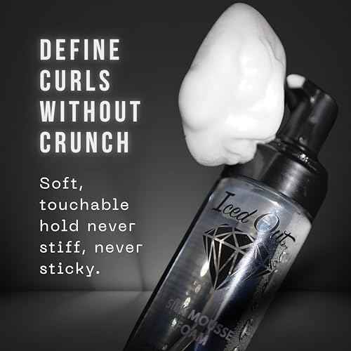 Iced Out Silk Mousse Foam | Volumizing & Curl Enhancing Hair Mousse for Men & Women ? Frizz Control, Adds Shine, Long-Lasting Shape & Hold | 7.10 fl oz