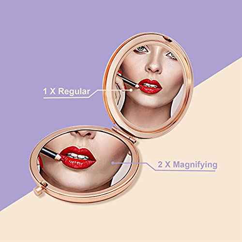Happy Birthday Gift for Women Girls, Folding Travel Mirror Compact Mirror for Her, Birthday Gift Ideas for Friends, Mom, Daughter, Sister, Coworkers, Grandma, Aunt, Wife, Best Birthday Present for Her