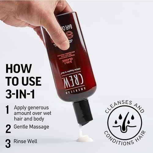 American Crew Shampoo, Conditioner & Body Wash for Men, 3-in-1, 33.8 Fl Oz