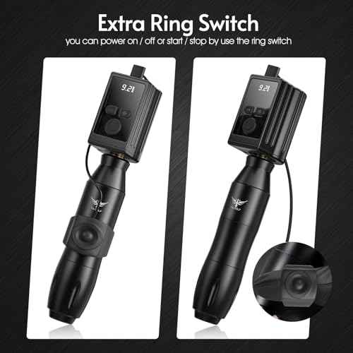 Tattoo Power Supply-TATELF Wireless Mini Tattoo Battery Pack with Line Control Switch RCA Connector LED Digital Display for Rotary Tattoo Gun Machine Supplies