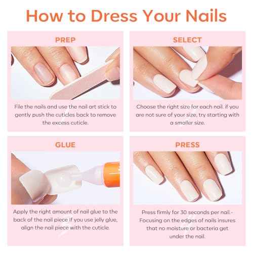 Modelones Press on Nails, Red Chrome French Short Square Fake Nails, Reusable Nail Kit with Nail Glue Adhesive Tabs Mini Nail File, Nails Press Ons 32Pcs16 Sizes