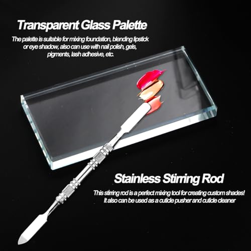 150pcs Nail Swatch Sticks with Ring, Clear Fan-shaped Nail Color Swatches with Palette Spatula Tool for Nail Polish Display Practice Nail Techs Must Haves Nail Supplies