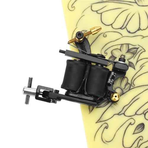 Coil Tattoo Machine Gun 10 Wraps Alloy Tattoo Coils Machine Liner Shader Guns for Tattoo Artists Beginners (Black)