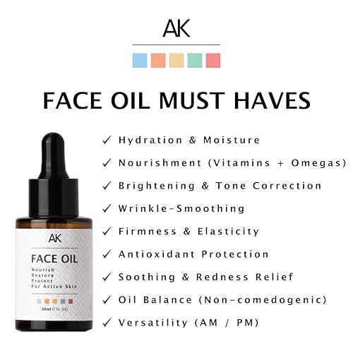 Face Oil: Nourishing Recovery Serum for Glowing, Healthy Skin | Hydrates, Firms & Protects | Lightweight, Fast-Absorbing Formula with Bakuchiol & Vitamin C | For Men & Women | 1 FL OZ
