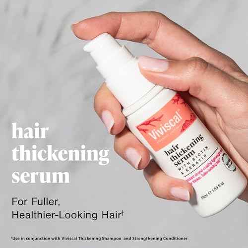 Viviscal Hair Thickening Serum, Instant Lightweight Hair Product, Leave-in Elixir for Thicker, Fuller Looking Hair, with Keratin & Biotin, 50ml (1.69 fl. oz.)