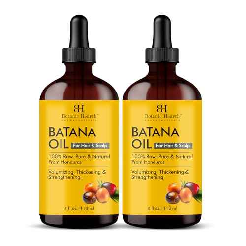 Botanic Hearth 100% Pure Batana Oil For Hair Growth | Infused with Batana Kemel Oil | Hair Oil Repairs Dry Damaged Hair, Strengthening, Healthier - Hair Tonic, 4.0 fl oz (pack of 2)