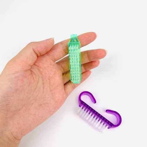 4 Pack Handle Grip Nail Brushes, Colorful Mini Fingernail Brush, Hand Scrub Cleaning Brushes for Nails and Toes, for Women Men