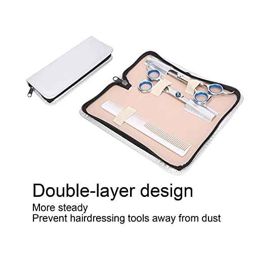 PU Leather Scissors Pouch, Hair Stylist Scissor Holder Pouch Cases for Hairdressers, Salon Tools Holster Bag, Portable Barber Shears Holder to Store & Better Protection of Hairdressing Tools