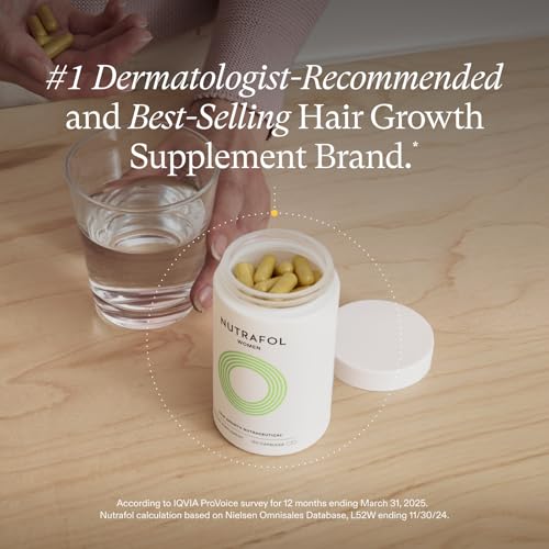 Nutrafol Women's Hair Growth Supplements, for Women Ages 18-44, Clinically Proven Hair Supplement for Visibly Thicker and Stronger Hair, Dermatologist Recommended - 1 Month Supply, 1 Refill Pouch