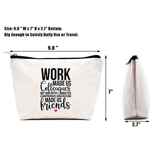 LIBIHUA Coworker Leaving Gifts Farewell Gift Going Away Present for Colleagues New Job Good Bye Present for Boss Women Her Friends Makeup Bag Cosmetic Bag Travel Pouch Work Made Us Colleagues