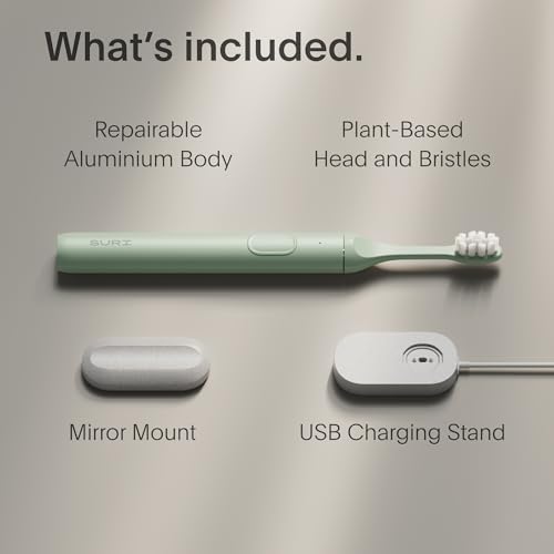 SURI 1.0 Sonic Electric Toothbrush | 1 Month+ Battery | Designed in California | Electric Toothbrush for Adults | Travel Toothbrushes | Tooth Brush | Green