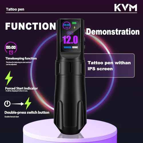 KVM large IPS Screen Tattoo Kit Wireless 1800mAh Suitable for Professionals Kits £¨Tattoo ink are for tattoo practice use only£©